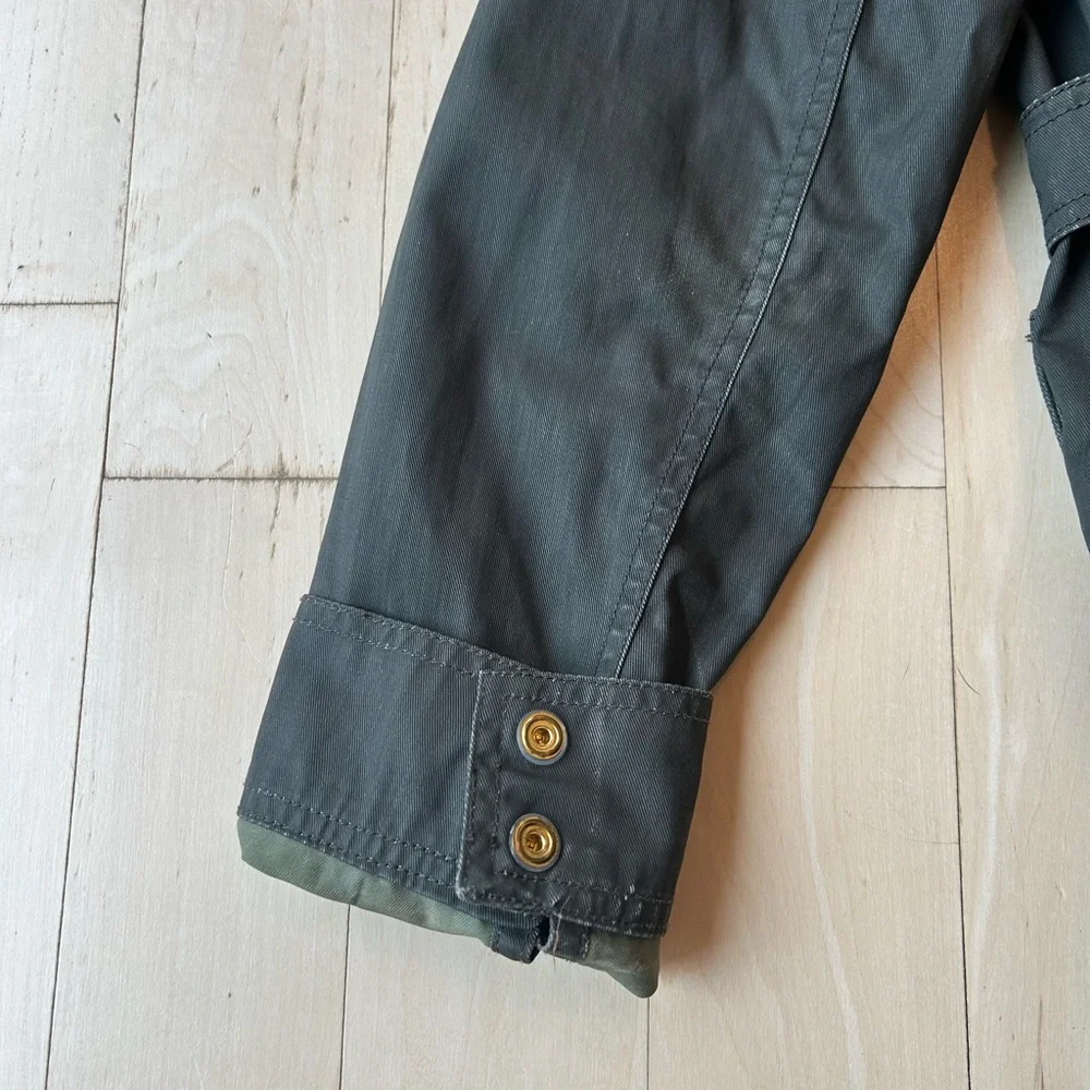 J. Crew Women’s Resin Coated Cotton Twill Jacket in Mossy Brown Size Medium